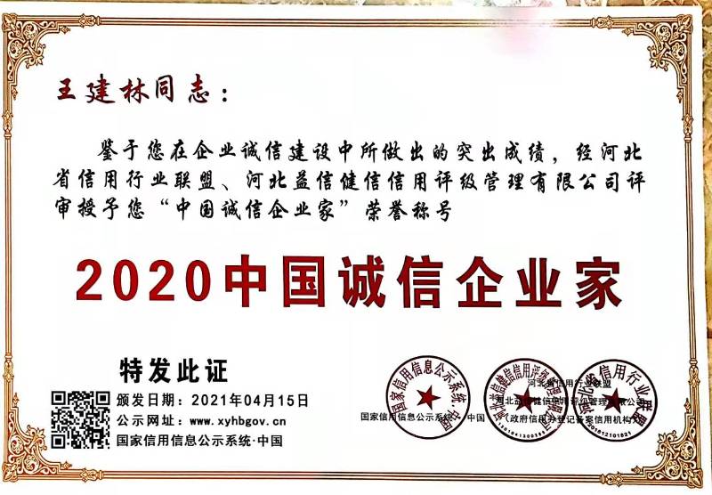 2020中国诚信企业家—王建林